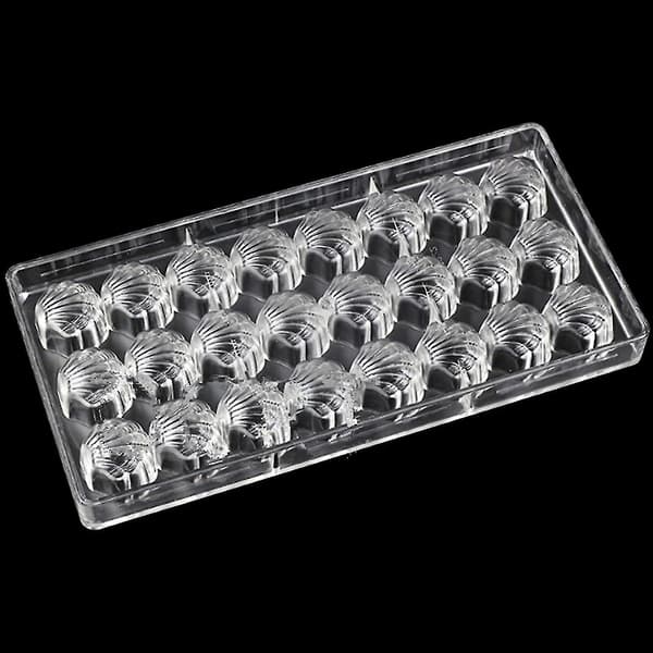 24-rums muslingeskals chokoladeform PC polycarbonat chokoladefremstillingsform (muslingeskal)
