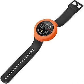 Compatible with Huami Amazfit Verge 3 / Verge Lite Silicone Bumper Frame Hollow Protective Case (Orange)