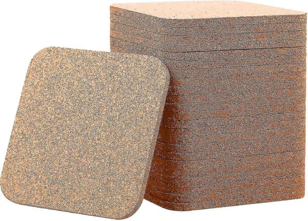 24 Pieces 5mm Thick Wood Cork Coasters, Absorbent Square Drink Coasters, Cork Coasters, 10 x 10 cm, Best Gift