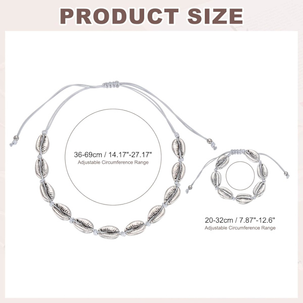 Skalhalskæde Armbåndssæt Sølv Silver
