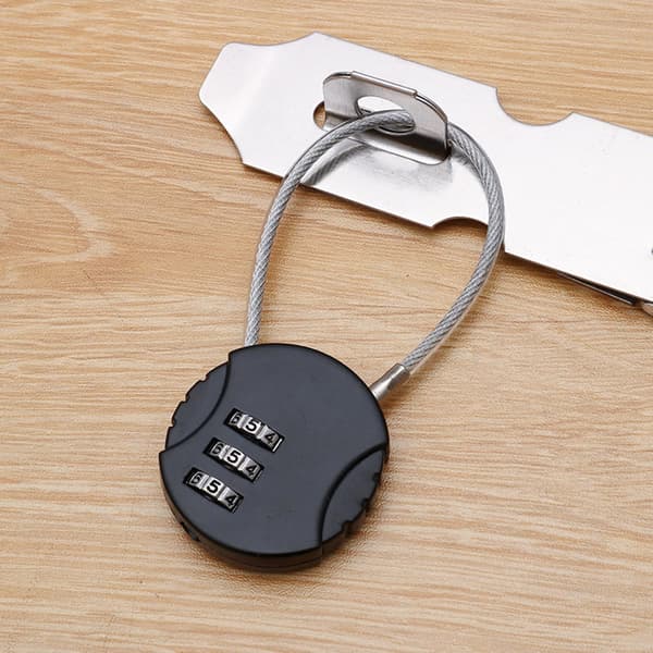 Small Zinc Alloy Combination Padlock, 3-Digit Combination Lock, Ideal for Suitcases, Backpacks and Bags