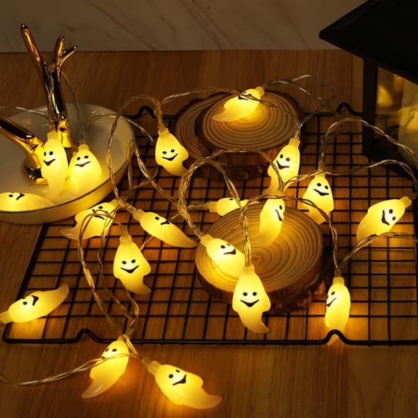 LED-lyslenke 3M 20-lys Varmhvit Glødende Spøkelse For Halloween-dekorasjon (Batteriversjon)
