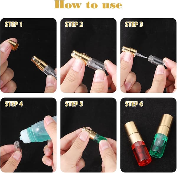 50 st 2 ml sprayflaska i glas för resor (guld)