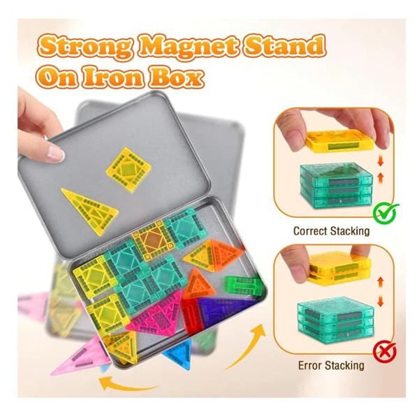 Magnetisk byggesett for barn, reiseleke for barn, jule- og bursdagsgaver for 3-10 år gamle jenter og gutter