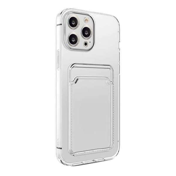iPhone 15 Pro iskunkestävä kotelo korttipidikkeellä - Läpinäkyvä Läpinäkyvä läpinäkyvä Transparent transparent
