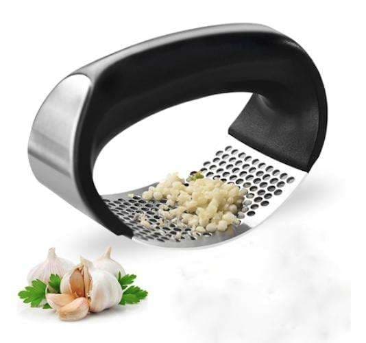 Hvitløkspresse i stål - Garlic press - Svart black