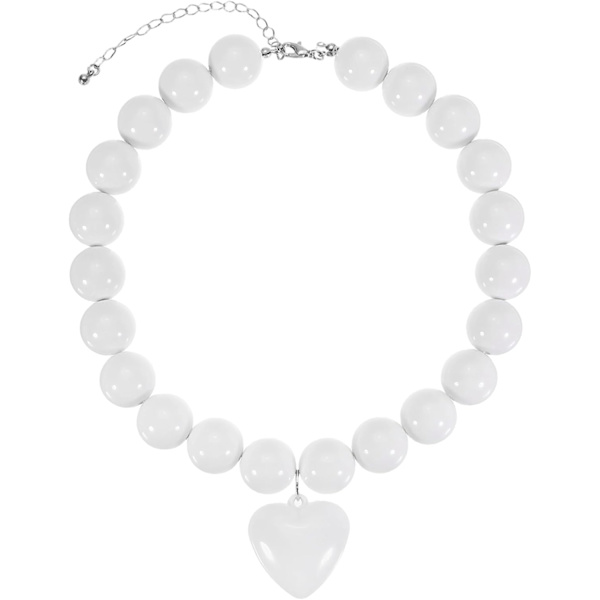 Chunky pärlhalsband vit White