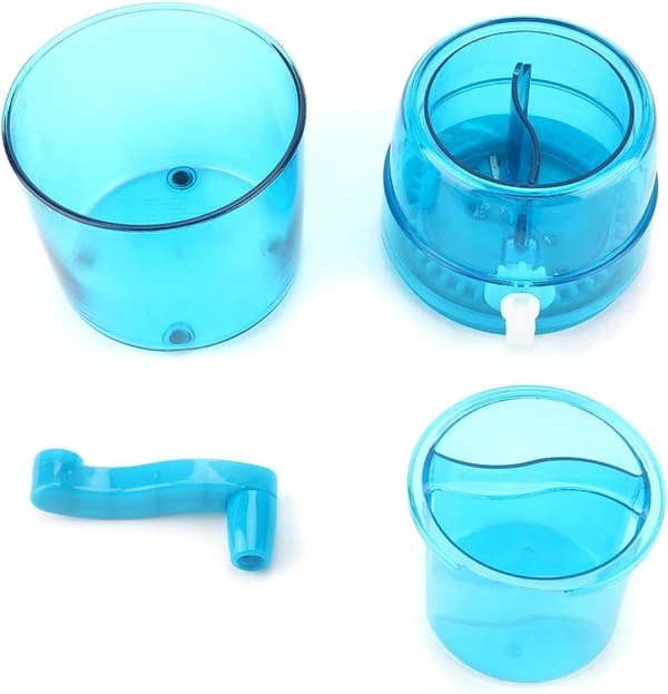 Manual Ice Crusher, 1.1L Hand Crank Ice Shaver Portable Ice Maker for Kitchen Outdoor Making Snow Cones