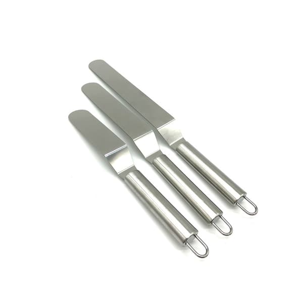 Vinklet konditorspatel, spatel i rustfrit stål, dekoration