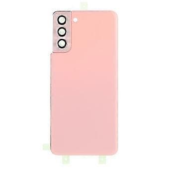 Compatible for Samsung Galaxy S21+ 5G Battery Cover Back Cover Replacement Parts with Camera Ring (without Logo)(Pink)