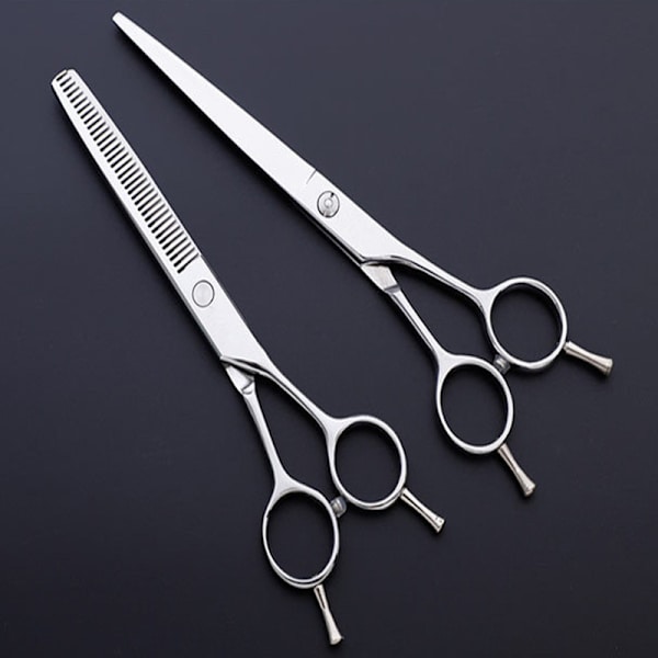 INF Dog Scissor Set with Trimming Scissors, Thinning Scissors, Curved Scissors and Comb Silver