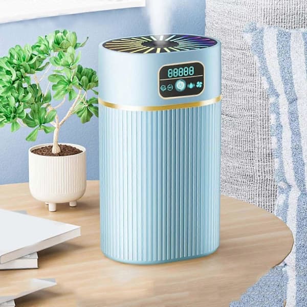 Luftfukter for soverom og store rom 1.1L kjølig tåke luftfukter med stille nattlysfunksjon NY Blå Blue