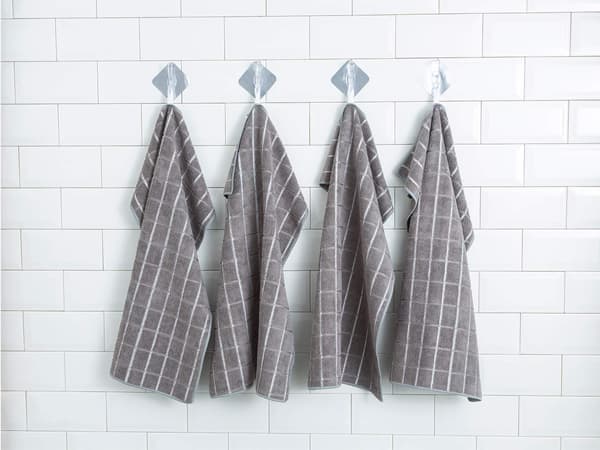 Mikrofiberhåndklæder - Bløde, superabsorberende og fnugfri køkkenhåndklæder - 8-pak (ternede grå farver) - 66 x 46 cm