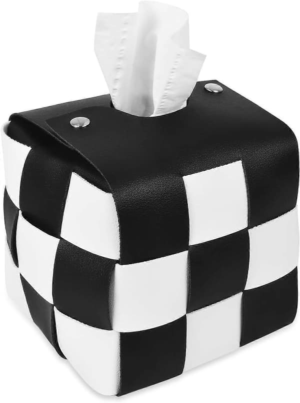 1 stk. Tissue Box Holder, Cube Tissue Box Cover, Firkantet Tissue Holder i PU-lær, Moderne Serviettpapirdispenser