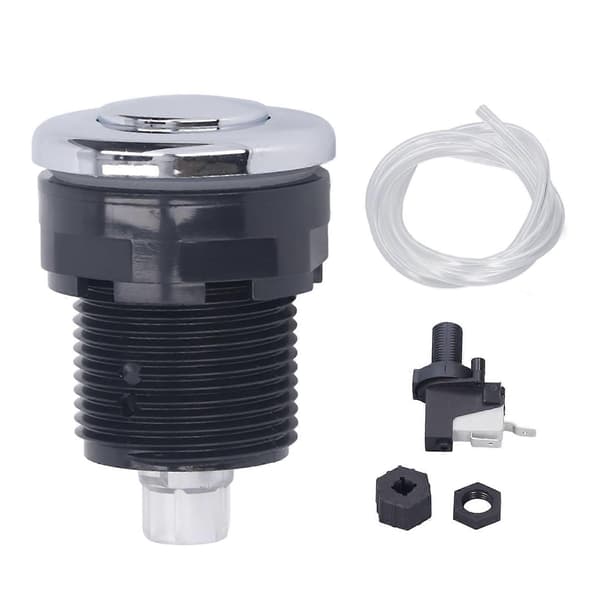 Air Switch for Waste Disposer, Stainless Steel Head, Flexible Spa Bathtub Air Switch 125 34 Button