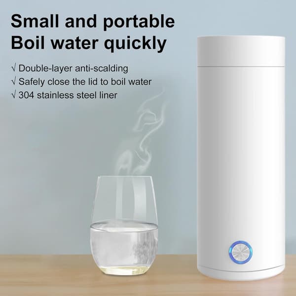 Portable Travel Kettle, 400ml Small Electric Travel Kettle, 3-in-1 Electric Heating Cup, Heating Mug