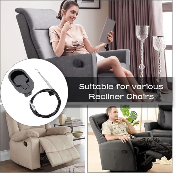 Erstatningshåndtak i metall for recliner