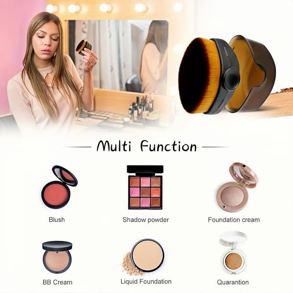 Bærbar selvbrunerbørste med beskyttelsesetui, mini-makeupbørste til selvbruner, flydende foundation, concealer og pudder