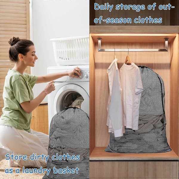 Extra Large XL Laundry Bag 60x90CM Laundry Net Washing Machine Bags with Drawstring for Shirts, Jackets, Blankets, Sheets, Socks, Soft