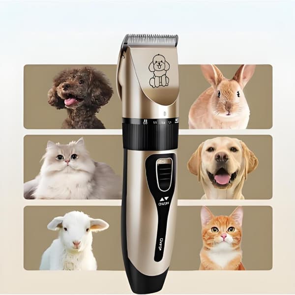 Pet Hair Clipper with Ceramic Blade, 4 Adjustable Combs for Dog and Cat Grooming Kit-FY-