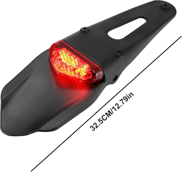 Motorsykkel LED-baklys med sprutskjerm, baklys for