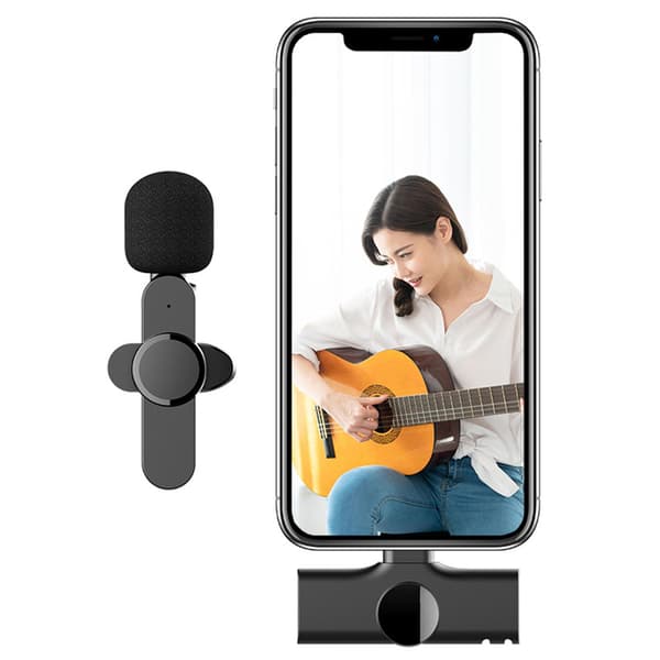 Wireless Lavalier Microphone, Clip-on Microphone for Recording, TikTok, Live Stream