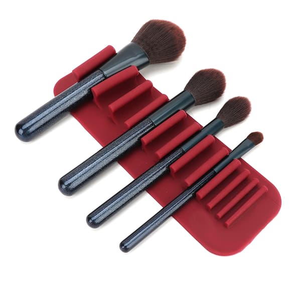 Blød silikone vægmonteret makeupbørste Tandbørsteholder Stativ Organizer Rack (mørkerød)