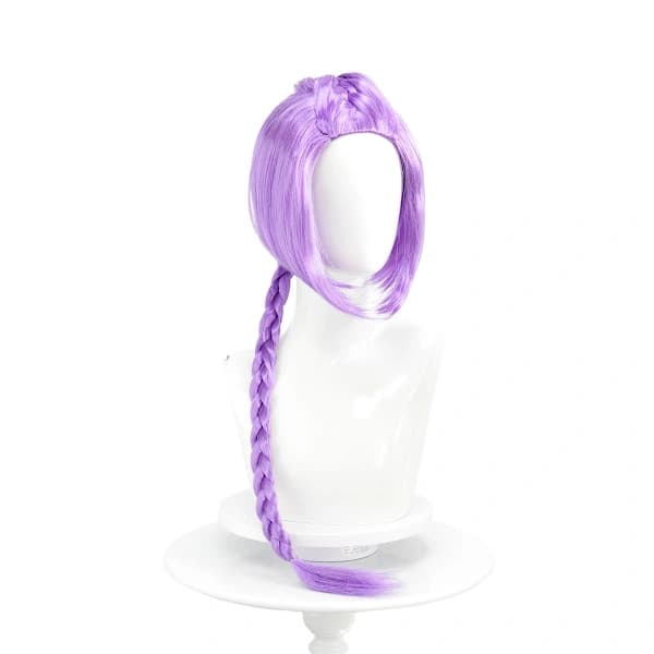 Anime Wig Witch Hunt Rumi Kids Wig Low Temperature Silk Purple Single Braid Wig Set[co]