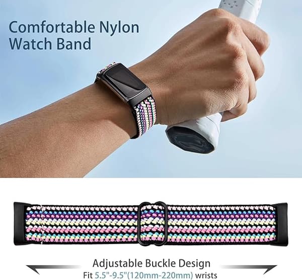 Elastiske armbånd, kompatible med Fitbit Charge 5/Fitbit Charge 6 herre- og damearmbånd, åndbare og justerbare A A