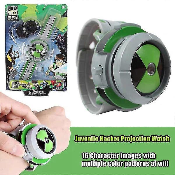 Ben 10 Omnitrix Projektorklokke 16 Karakterbilder Armbåndsur Leketøy Barn Bursdagsgave [DB]