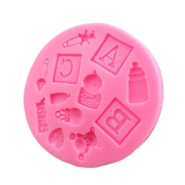 Abc Baby Shower -kaste silikonimuotti Rosa pink
