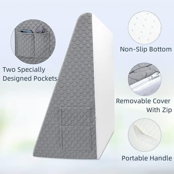 Wedge Pillow Bed Pillow Memory Foam Ergonomic Inclined Pillow with Removable Cover
