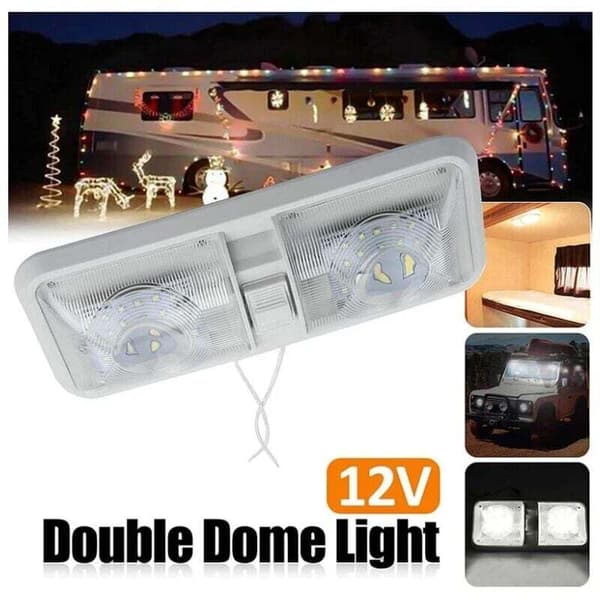 12V LED RV Ceiling Light 48LED 800LM with Switch for Camper Trailer Boat Compatible with Caravan Dome Interior Lighting