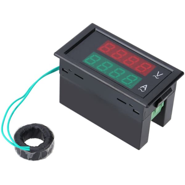 Dobbelt display digitalt AC-voltmeter og amperemeter med høj præcision (80-300V 0-100A)