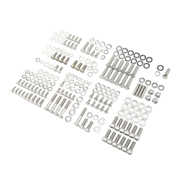 211 stk. Motor Hexbolt-sæt Rustfrit Stål Langtidsholdbart til SMALL BLOCK 265 283 305 327 350 400