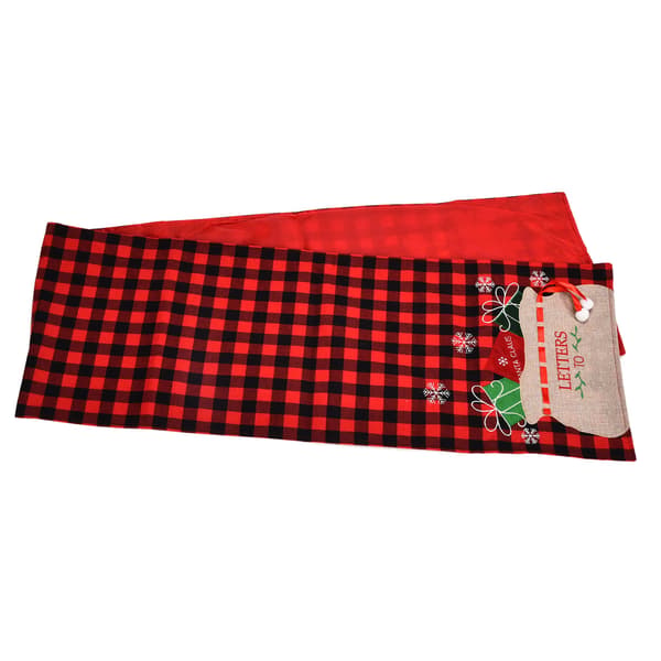 Borddug Rød Sort Ternet Flanel Design Enkel Generøs Elegant Julepynt