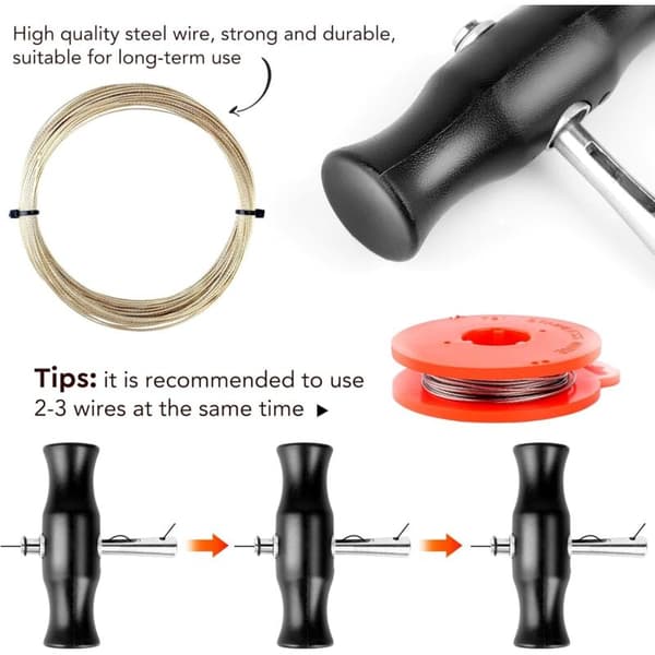 Universal Windshield Removal Tools, 3 Pcs Cutting Wires and 2 Pcs Handles, Windshield Removal Tool Kit, Windshield Tool