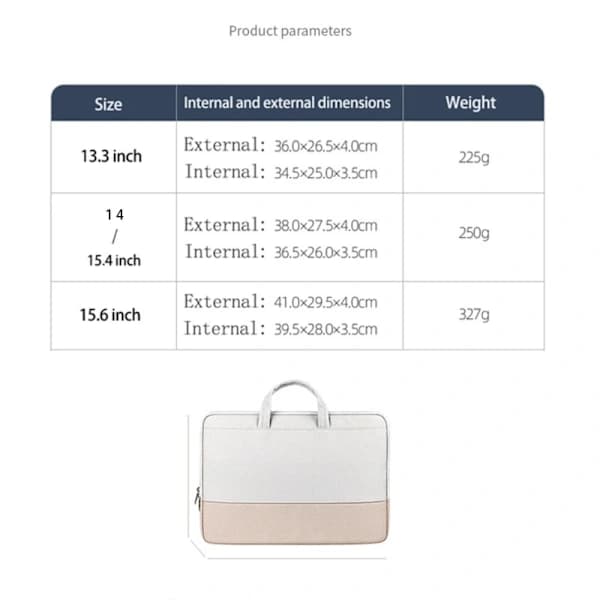 Notebook-portefølje laptopveske etui BLÅ 14-15,4 tommer