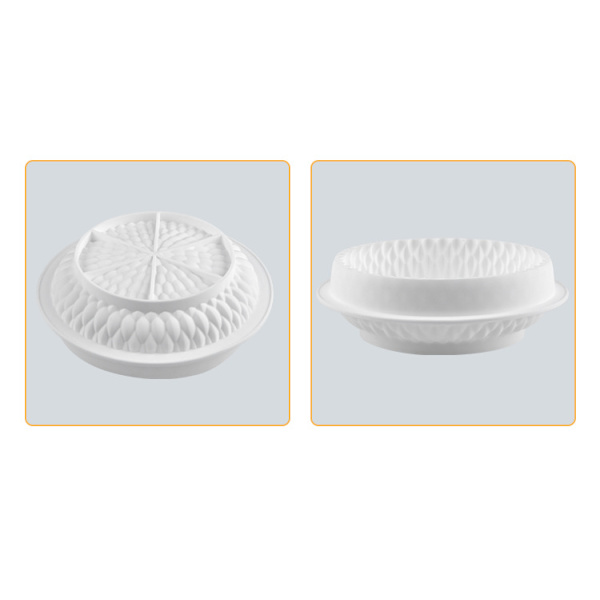 Hvid, 24*24*7 cm rund silikone mousse kageform