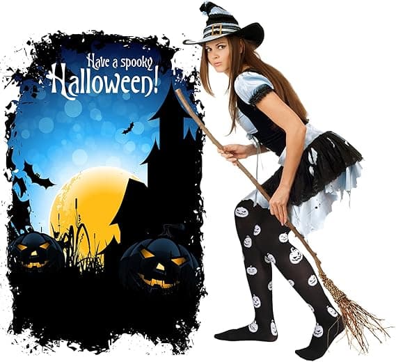 6 par Halloween-strumpor Nyhet Halloween Lårstrumpor Fladdermus Pumpa