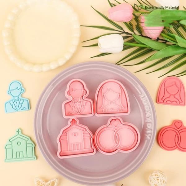 1/4 stk 3D Valentinsdag kageforme kiksform stempel A2