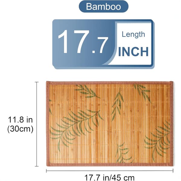Pöytätabletit, 6 kpl, bambuiset pöytätabletit lehtikuviolla, 17.7'' × 11.8'' kudotut pöytätabletit