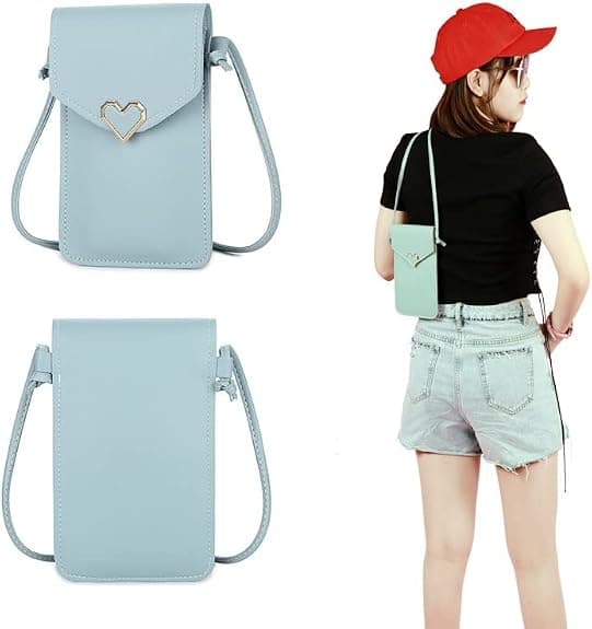 1 st Dam Crossbody Väska, Mini Telefonväska, Transparent PU-läder
