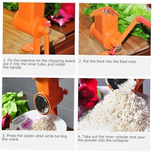 Hand-Cranked Corn Mill - Manual Grain Grinder - Premium Stainless Steel Grain Mill - for Grinding Coffee Beans - Efficient Kitchen Tool [PB]