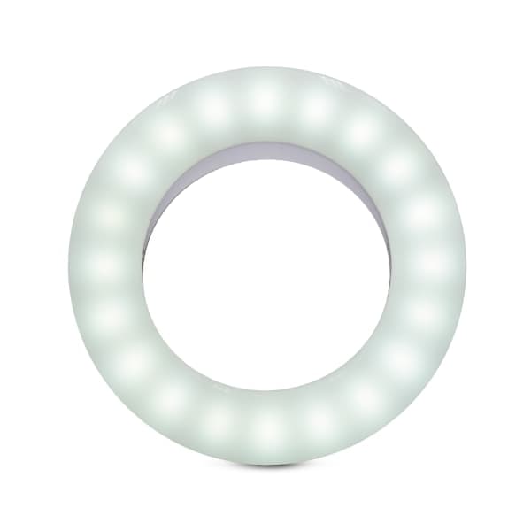 Ring light (LED) med nem montering til professionelle selfies og videoopkald, med justerbar lysstyrke og farvetemperatur