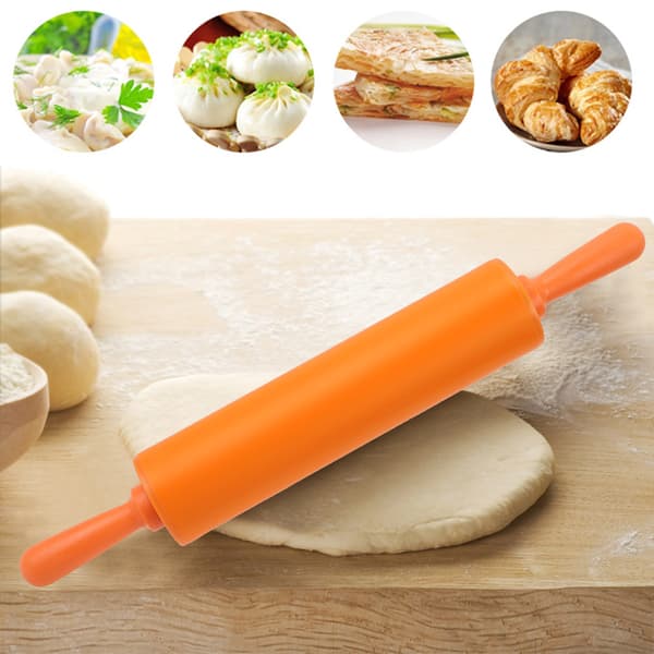 Farverig silikone kagerulle til restaurant, hjemmebagt brød, kagedej (orange)