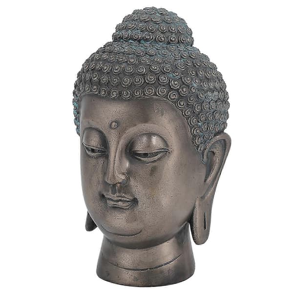 Buddha Hoved Statue Figur Ornament Buddhistisk Tilbehør Hjem Bordplade Stue Dekoration