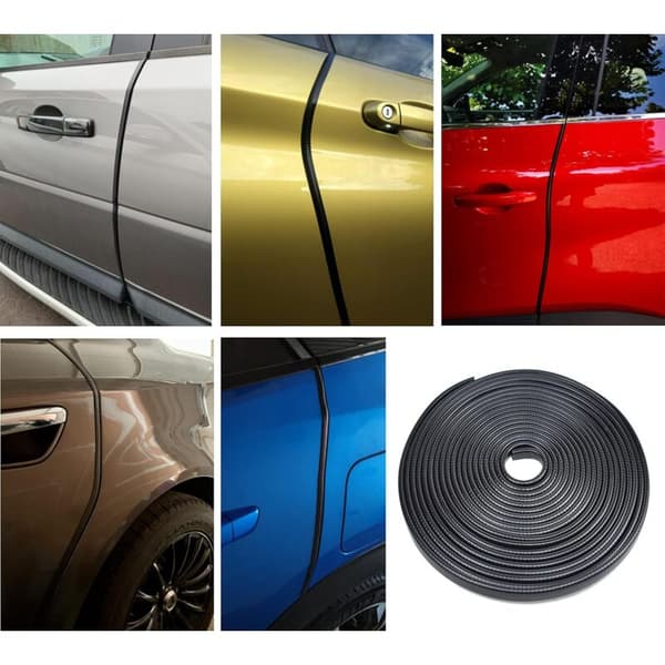 10M Car Door Protector, Bar Stool Protection Seal U-shaped Sheet Metal Sealing Strips, No Glue Needed - Black