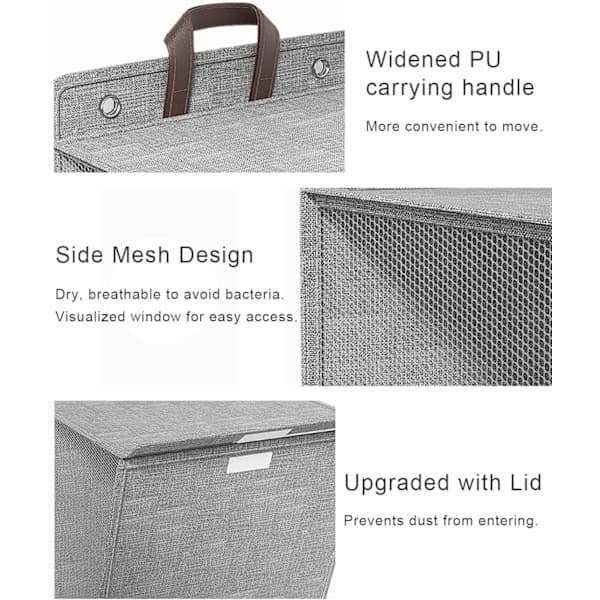 Hanging Laundry Hamper, Large Laundry Basket with Handles, Installation-Free Dirty Clothes Hamper, Wall Mounted Bathroom Basket
