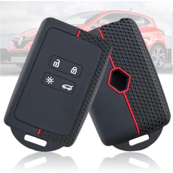 Bilnøgle Etui til Renault Clio Megane Koleos Kadjar Kangoo Twingo Talisman Captur Dacia Duster - Silikone - 3 knapper